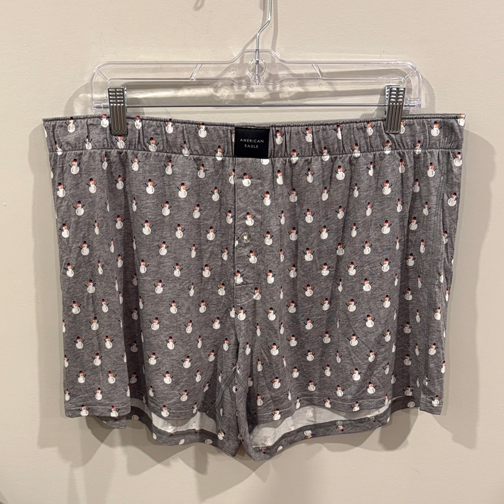 American Eagle Gray Snowman Boxer Shorts - Picture 1 of 6